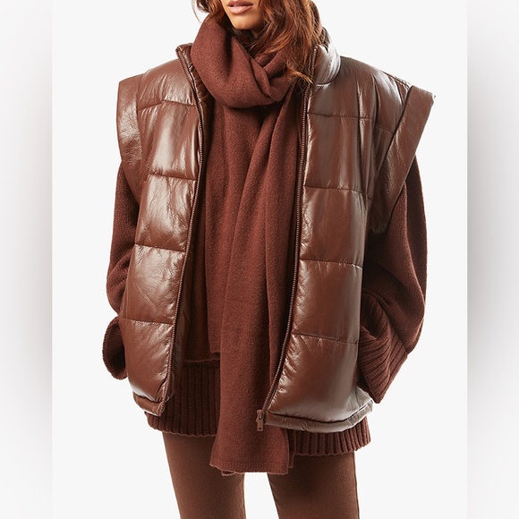 WEWOREWHAT Snap Off Sleeve Matte Faux Leather Puffer Jacket Size XS - Picture 7 of 14